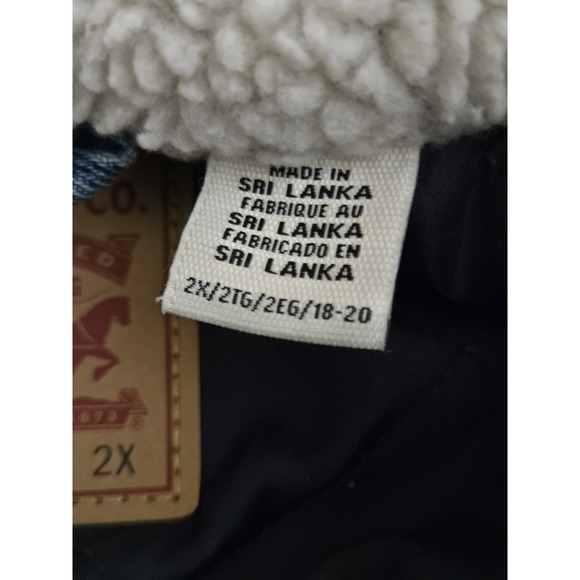 Levi Strauss & Co Womens's Denim Jacket 2XL Blue White Collar Long Sleeve - Picture 6 of 13